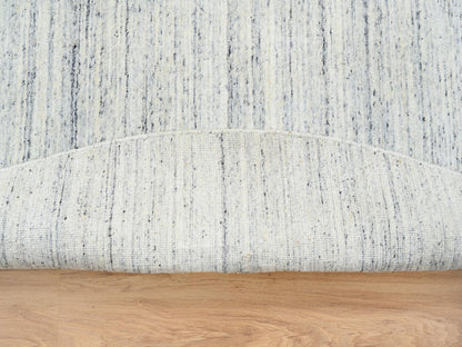 Ivory 10'0" x 10'0" Modern and Contemporary Handloom Wool Rug - Sku: O064795