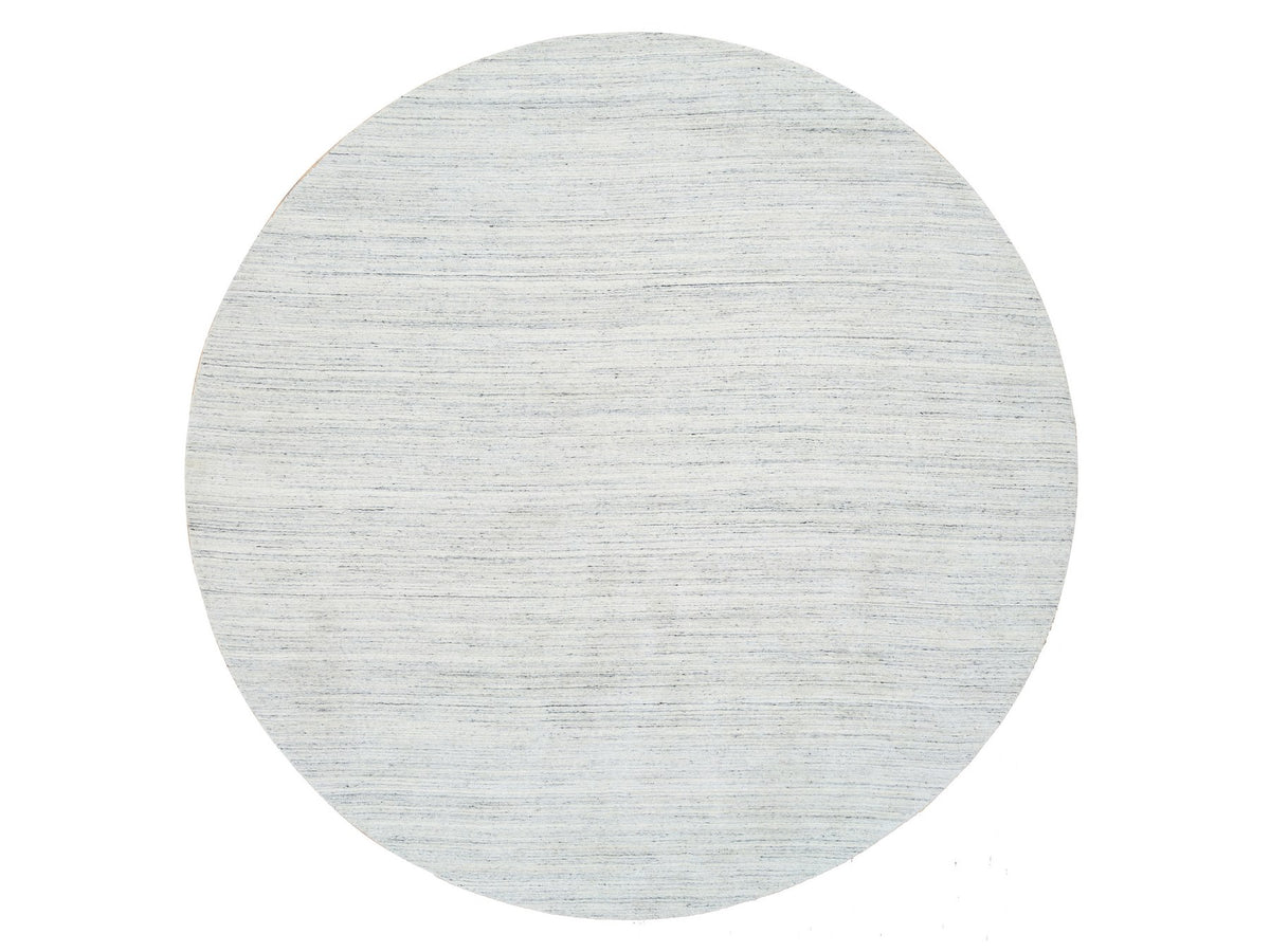 Modern / Contemporary hand-knotted wool rug in Ivory, 11'10" x 11'10" — SKU O064796
