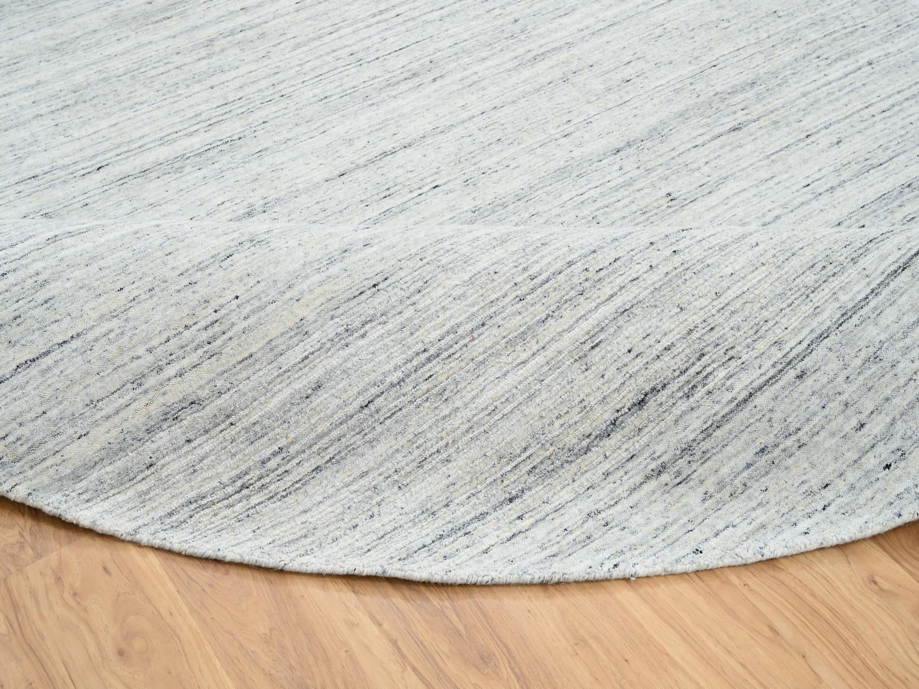 Modern / Contemporary hand-knotted wool rug in Ivory, 11'10" x 11'10" — SKU O064796 (view 6)