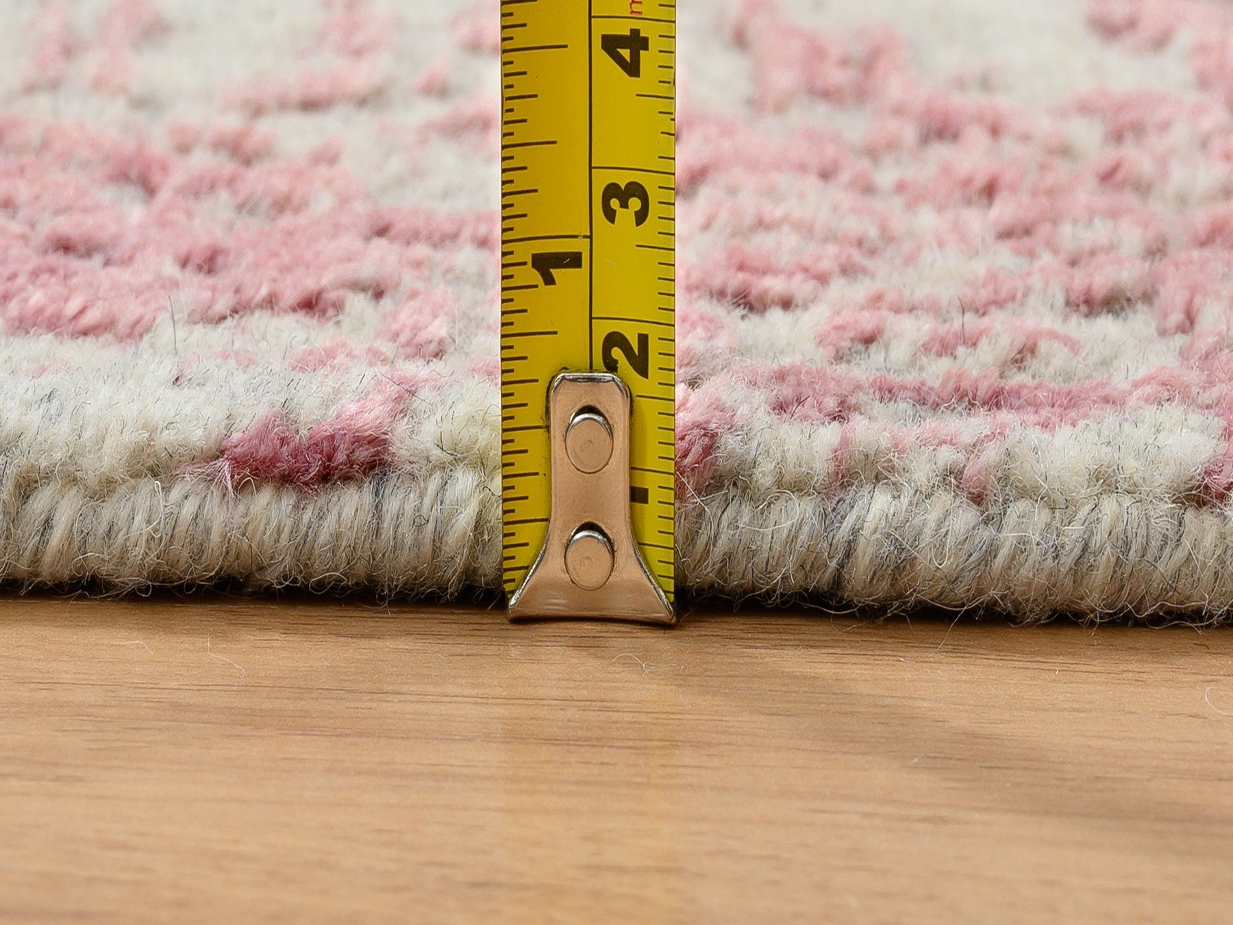 Transitional hand-knotted wool/art silk runner in Pink, 2'6" x 10' — SKU O064814 (view 7)