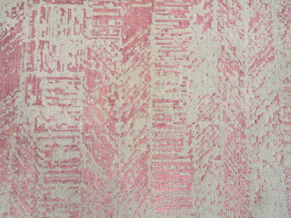 Transitional hand-knotted wool/silk rug in Pink, 10' x 14' — SKU O064817 (view 8)