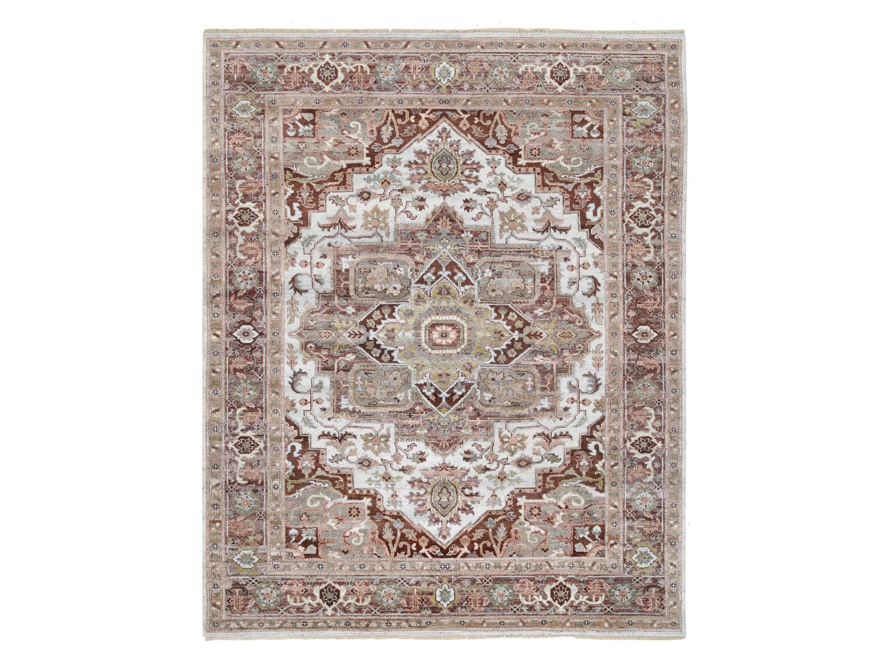 Heriz Tribal & Geometric hand-knotted wool rug in Red & Light Brown, 8' x 10' — SKU O064820