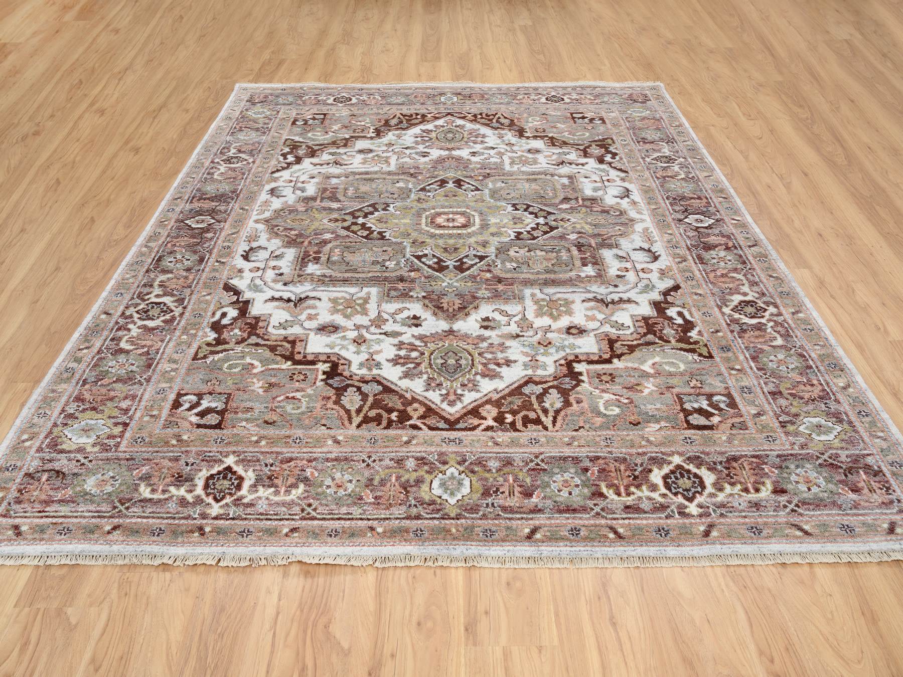 Heriz Tribal & Geometric hand-knotted wool rug in Red & Light Brown, 8' x 10' — SKU O064820 (view 2)