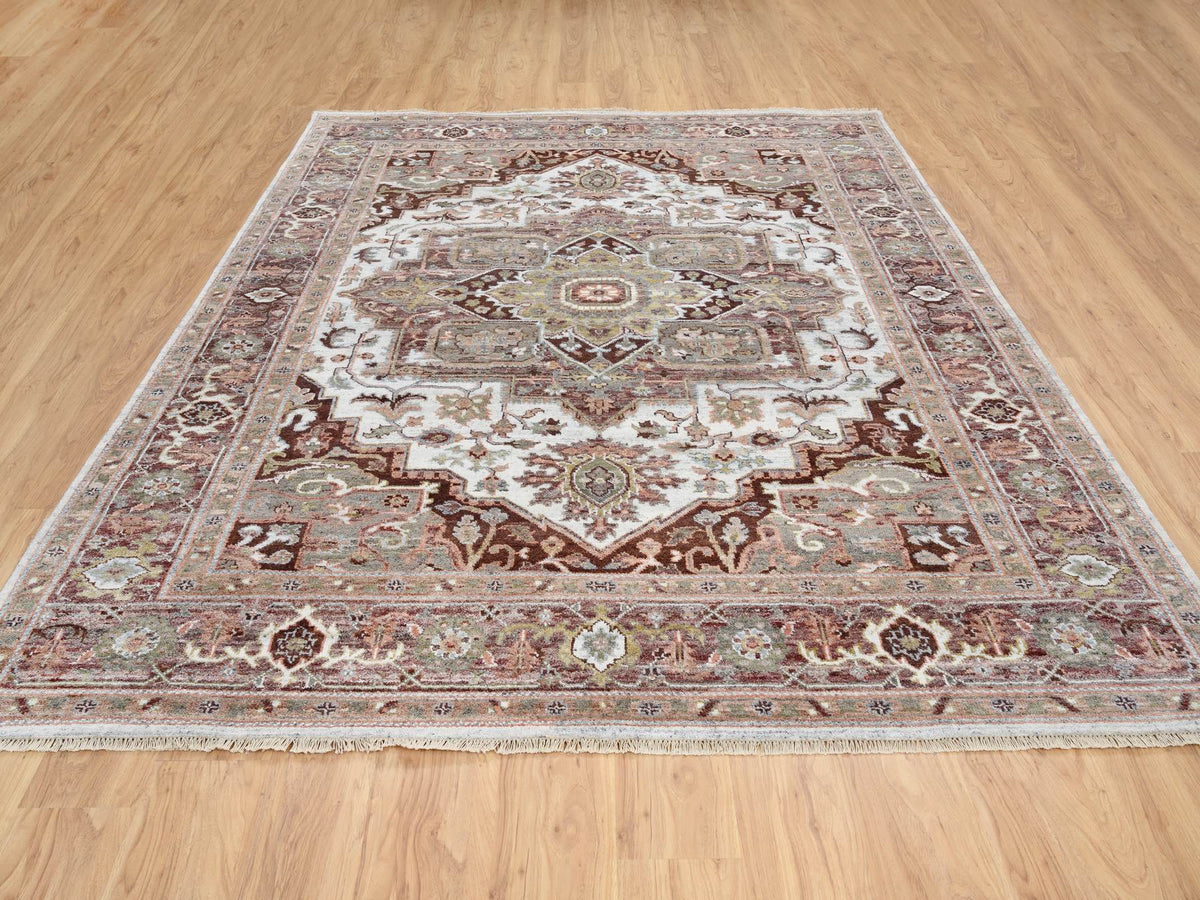 Heriz Tribal & Geometric hand-knotted wool rug in Red & Light Brown, 8' x 10' — SKU O064820 (view 2)