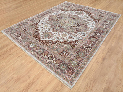 Heriz Tribal & Geometric hand-knotted wool rug in Red & Light Brown, 8' x 10' — SKU O064820 (view 3)