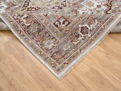 Heriz Tribal & Geometric hand-knotted wool rug in Red & Light Brown, 8' x 10' — SKU O064820 (view 6)