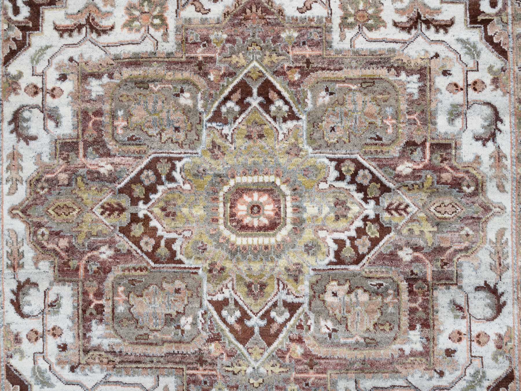 Heriz Tribal & Geometric hand-knotted wool rug in Red & Light Brown, 8' x 10' — SKU O064820 (view 8)