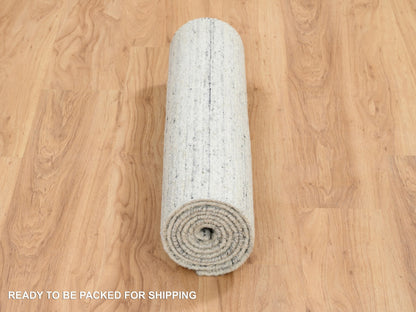 Beige 2'6" x 7'10" Modern and Contemporary Handloom Wool Rug - Sku: O064826