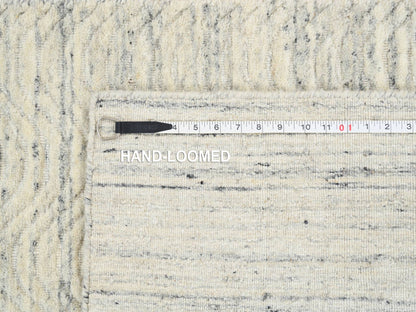 Beige 2'6" x 7'10" Modern and Contemporary Handloom Wool Rug - Sku: O064826