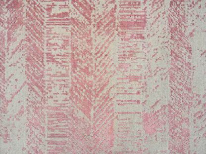 Transitional hand-knotted wool/art silk rug in Pink, 11'10" x 17'10" — SKU O064836 (view 8)