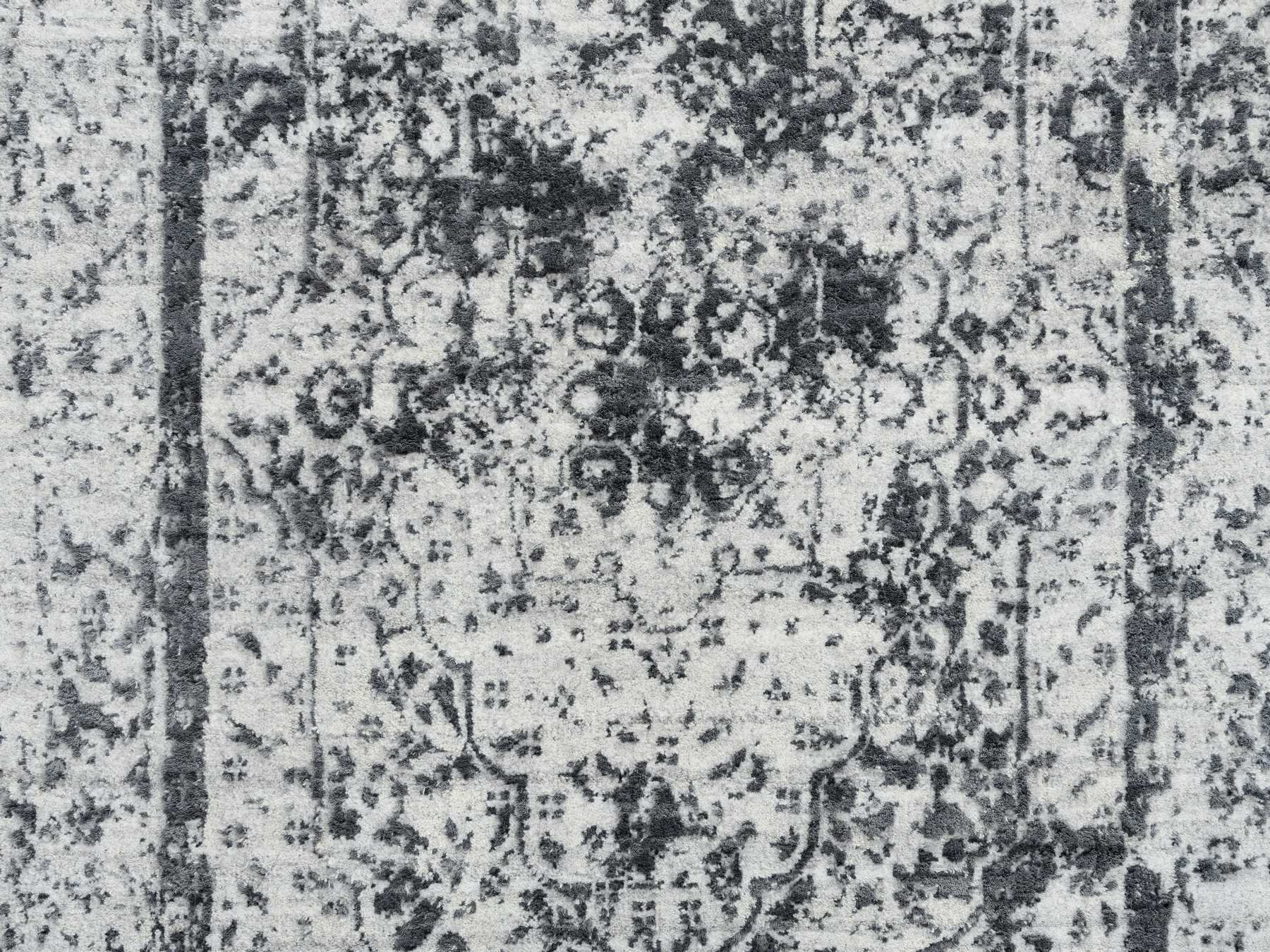 Transitional hand-knotted wool runner in Gray, 2'7" x 12' — SKU O064837 (view 5)