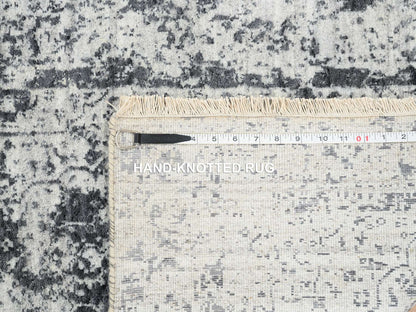 Transitional hand-knotted wool runner in Gray, 2'7" x 12' — SKU O064837 (view 8)