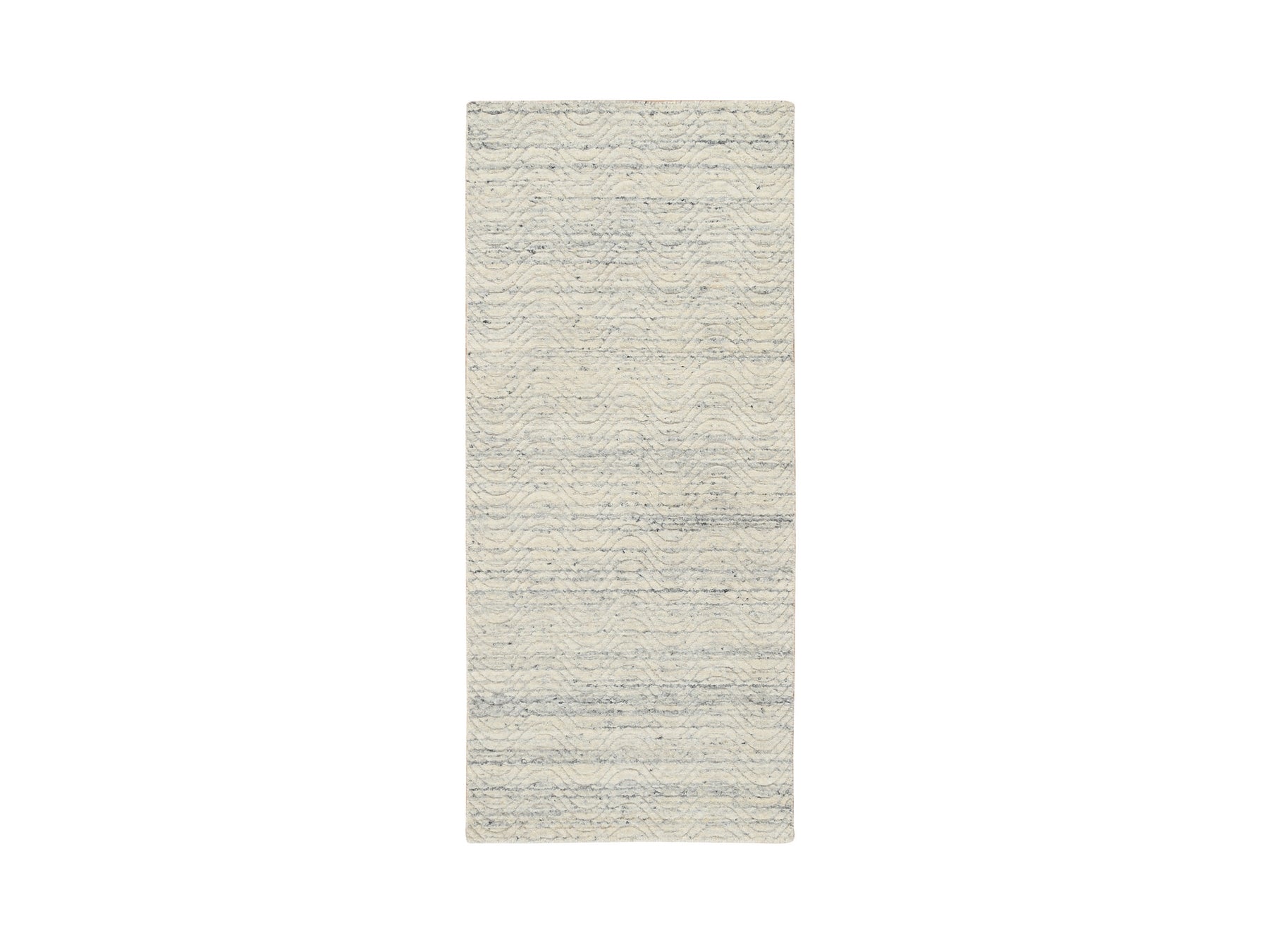 Beige 2'6" x 6'0" Modern / Contemporary Handloom Wool Rug - Sku: O064839