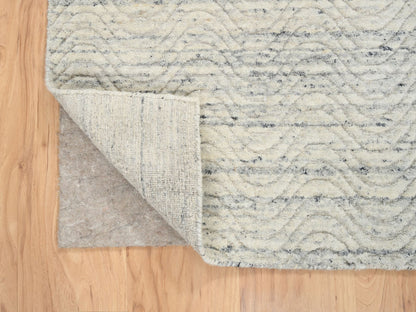 Beige 2'6" x 6'0" Modern and Contemporary Handloom Wool Rug - Sku: O064839
