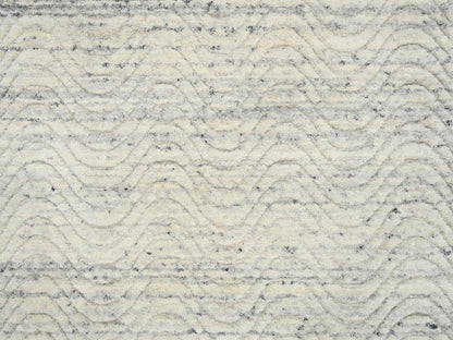 Beige 2'6" x 6'0" Modern and Contemporary Handloom Wool Rug - Sku: O064839