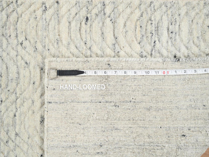 Beige 2'6" x 6'0" Modern and Contemporary Handloom Wool Rug - Sku: O064839