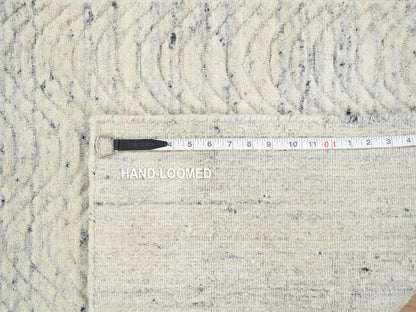 Beige 2'6" x 6'0" Modern and Contemporary Handloom Wool Rug - Sku: O064840