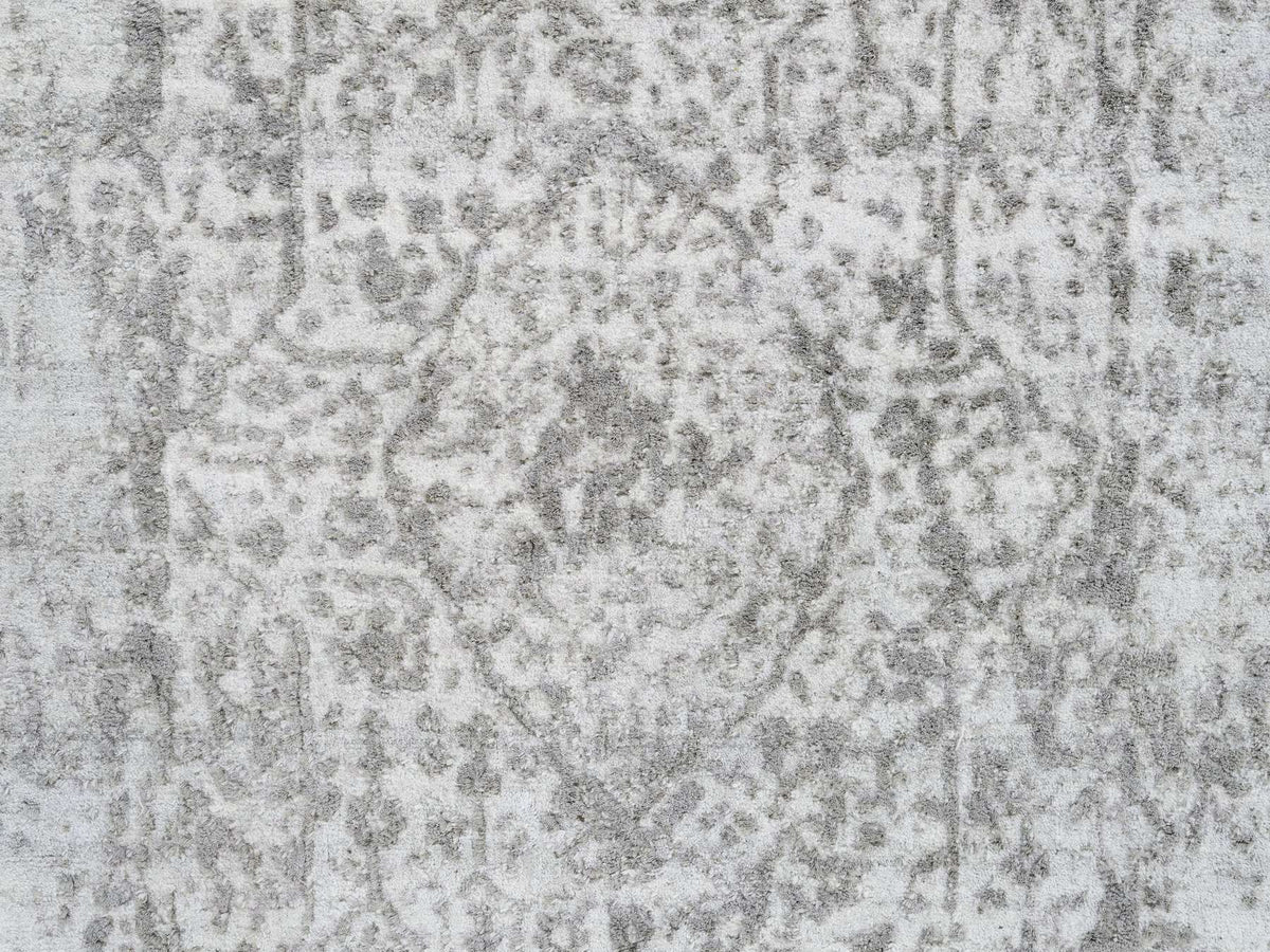 Transitional hand-knotted wool runner in Gray, 2'7" x 23'9" — SKU O064844 (view 5)