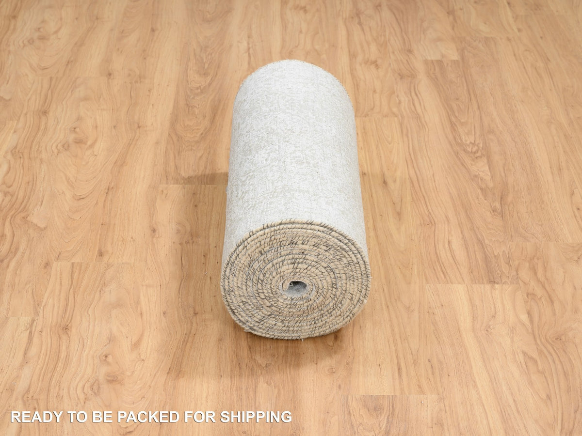 Transitional hand-knotted wool runner in Gray, 2'7" x 23'9" — SKU O064844 (view 6)