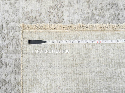 Transitional hand-knotted wool runner in Gray, 2'7" x 23'9" — SKU O064844 (view 8)