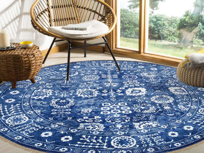 Blue 10'2" x 10'2" Transitional Hand knotted Wool/Silk Rug - Sku: O064847