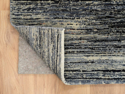 Black 8'4" x 9'10" Modern and Contemporary Hand knotted Wool Rug - Sku: O064866