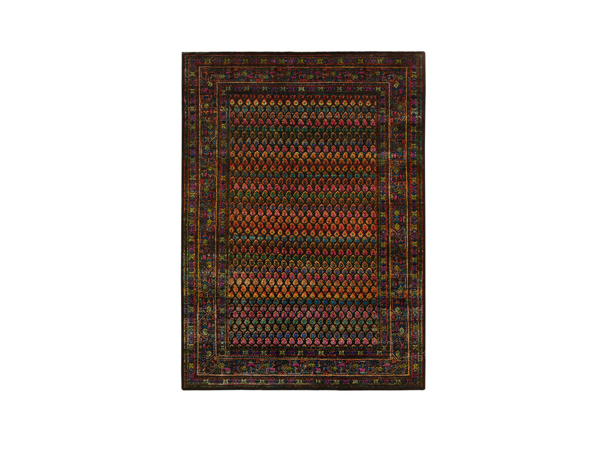 Sarouk Transitional hand-knotted wool rug in Black, 4' x 6' — SKU O064878