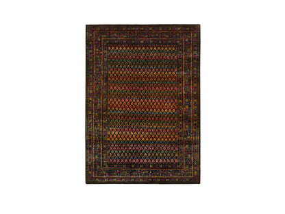 Black 4'0" x 6'0" Transitional Hand knotted Wool Rug - Sku: O064878