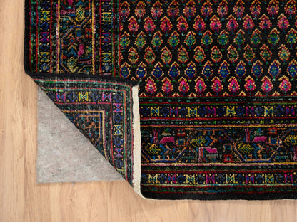 Black 4'0" x 6'0" Transitional Hand knotted Wool Rug - Sku: O064878