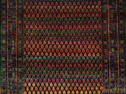 Black 4'0" x 6'0" Transitional Hand knotted Wool Rug - Sku: O064878