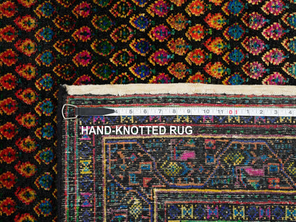 Black 4'0" x 6'0" Transitional Hand knotted Wool Rug - Sku: O064878
