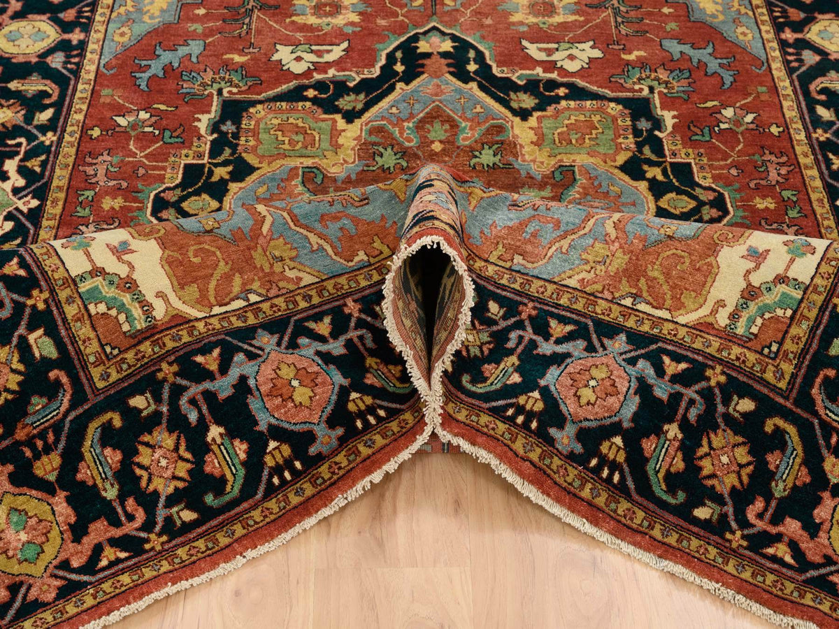 Heriz Heriz hand-knotted wool rug in Red & Navy Blue, 6' x 9'1" — SKU O064954 (view 5)