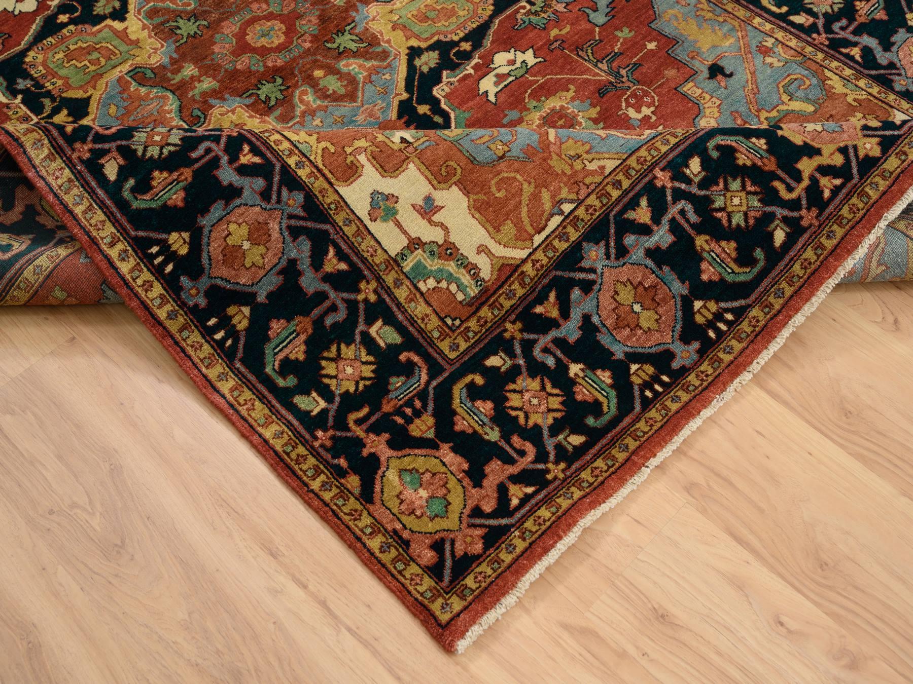 Heriz Heriz hand-knotted wool rug in Red & Navy Blue, 6' x 9'1" — SKU O064954 (view 6)