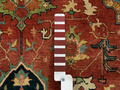 Heriz Heriz hand-knotted wool rug in Red & Navy Blue, 6' x 9'1" — SKU O064954 (view 7)