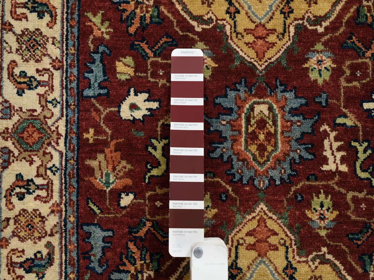 Heriz Heriz hand-knotted wool runner in Red & Cream, 2'5" x 20'1" — SKU O064960 (view 4)
