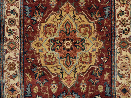 Heriz Heriz hand-knotted wool runner in Red & Cream, 2'5" x 20'1" — SKU O064960 (view 5)