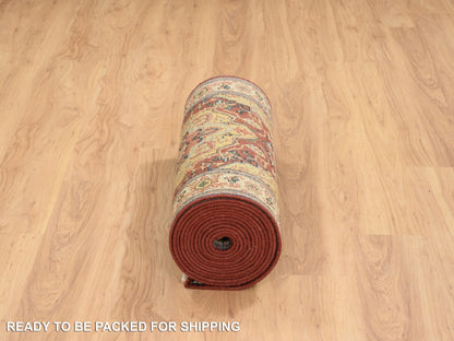Heriz Heriz hand-knotted wool runner in Red & Cream, 2'5" x 20'1" — SKU O064960 (view 6)