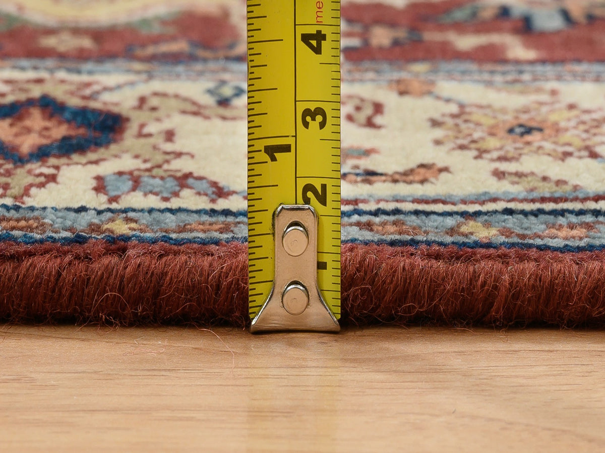 Heriz Heriz hand-knotted wool runner in Red & Cream, 2'7" x 16' — SKU O064966 (view 7)