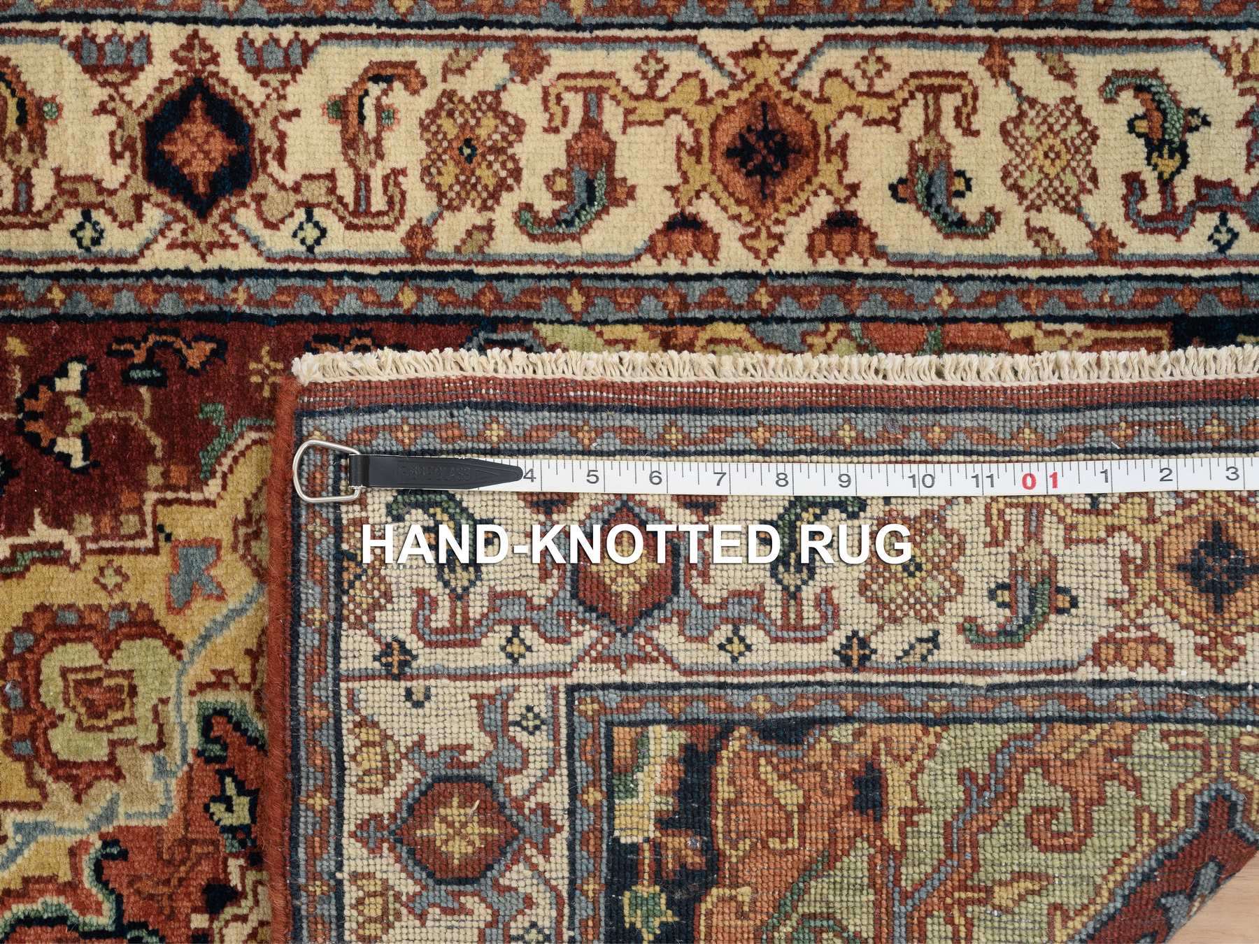 Heriz Heriz hand-knotted wool runner in Red & Cream, 2'7" x 16' — SKU O064966 (view 8)