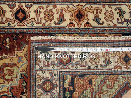 Heriz Heriz hand-knotted wool runner in Red & Cream, 2'7" x 16' — SKU O064966 (view 8)