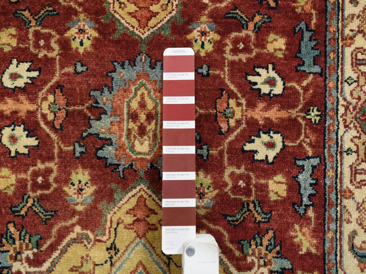 Heriz Heriz hand-knotted wool runner in Red & Cream, 2'6" x 18'2" — SKU O064970 (view 4)
