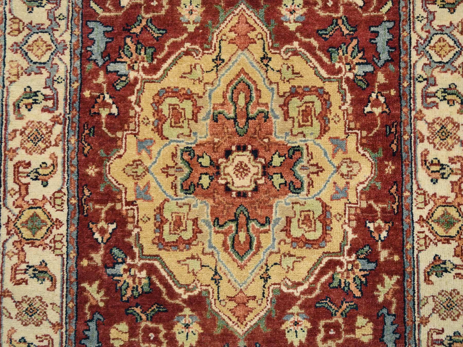 Heriz Heriz hand-knotted wool runner in Red & Cream, 2'6" x 18'2" — SKU O064970 (view 5)