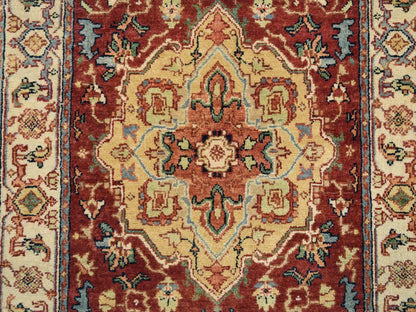 Heriz Heriz hand-knotted wool runner in Red & Cream, 2'6" x 18'2" — SKU O064970 (view 5)