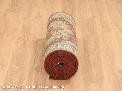 Heriz Heriz hand-knotted wool runner in Red & Cream, 2'6" x 18'2" — SKU O064970 (view 6)