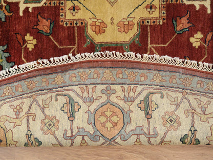 Heriz Heriz hand-knotted wool rug in Red & Cream, 10' x 10' — SKU O064974 (view 5)