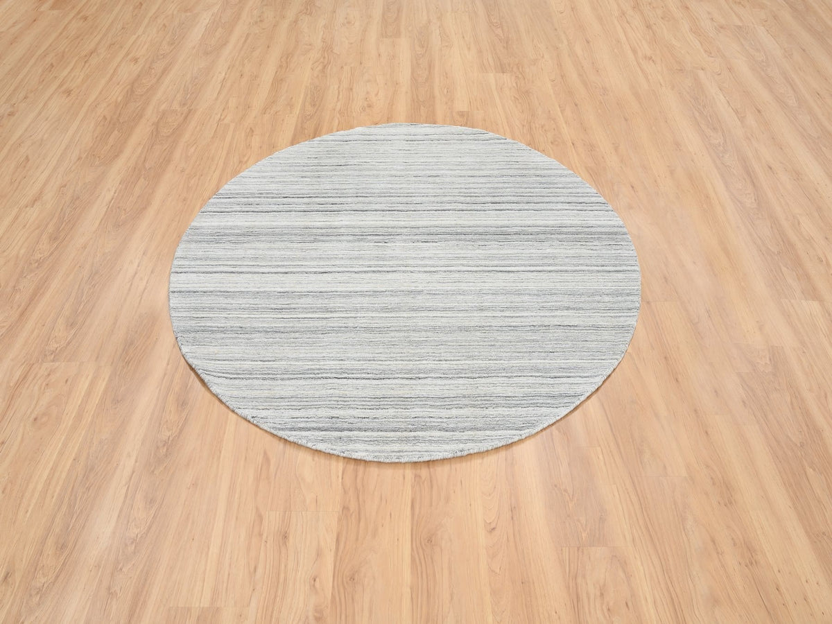 Modern / Contemporary hand-knotted wool rug in Gray, 6' x 6' — SKU O064985 (view 2)
