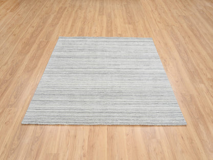 Modern / Contemporary hand-knotted wool rug in Gray, 6' x 6' — SKU O064986 (view 2)