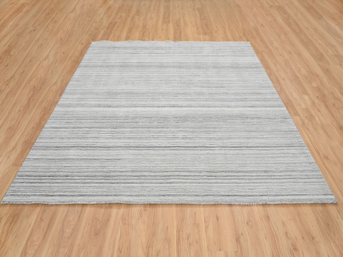 Modern / Contemporary hand-knotted wool rug in Gray, 8' x 8'1" — SKU O064990 (view 2)