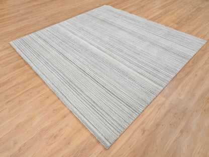 Modern / Contemporary hand-knotted wool rug in Gray, 8' x 8'1" — SKU O064990 (view 3)