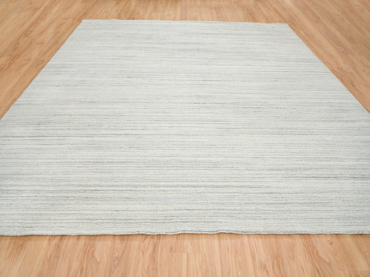 Modern / Contemporary hand-knotted wool rug in Ivory, 12' x 12'1" — SKU O064994 (view 2)